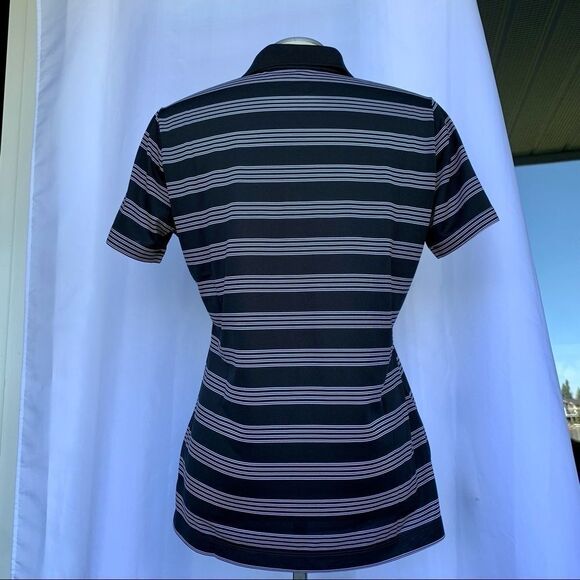 WOMEN’S Nike golf black with white stripes shirt L - Picture 2 of 8